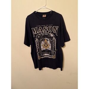 Vintage Free Mason T Shirt Black Made In USA Size XL